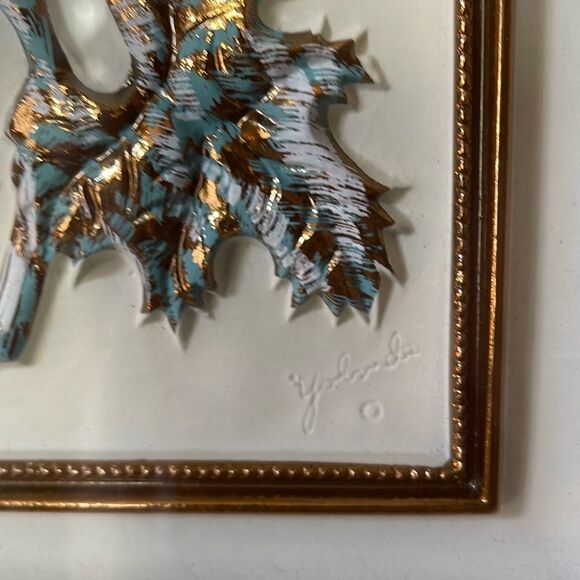 Mid century wall art by Turner  Grape vine raised art. Signed . - Picture 3 of 12